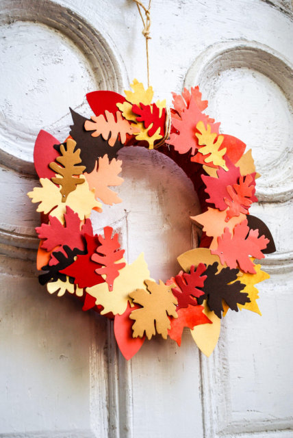 Diy Fall Wreaths Easy Diy Leaf Wreath Merriment Design