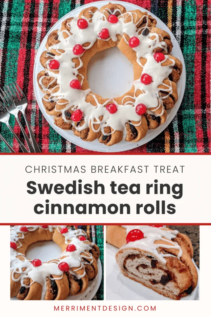 Swedish Tea Ring recipe for Christmas morning breakfast - cinnamon roll wreath