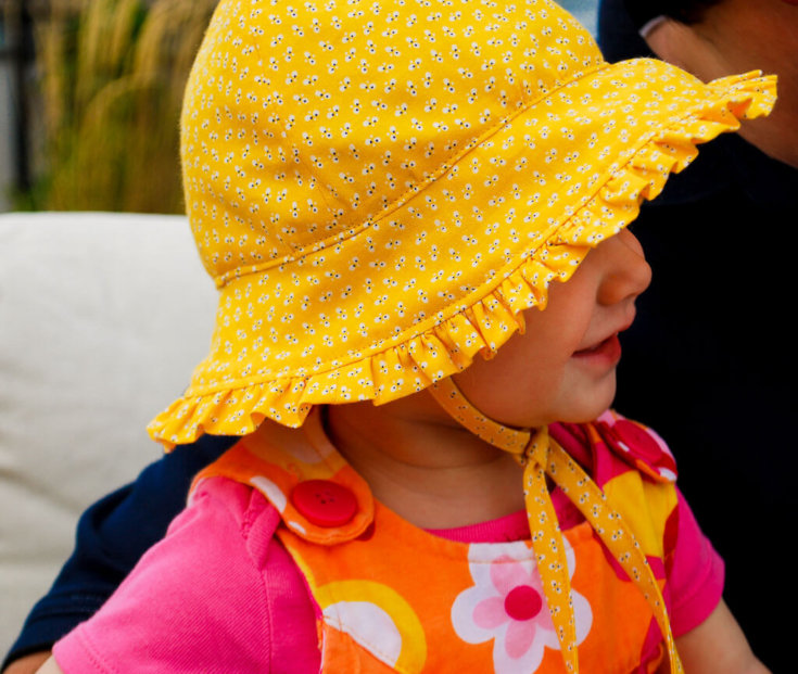 Free baby pattern Baby sun hat sewing pattern with ruffles and