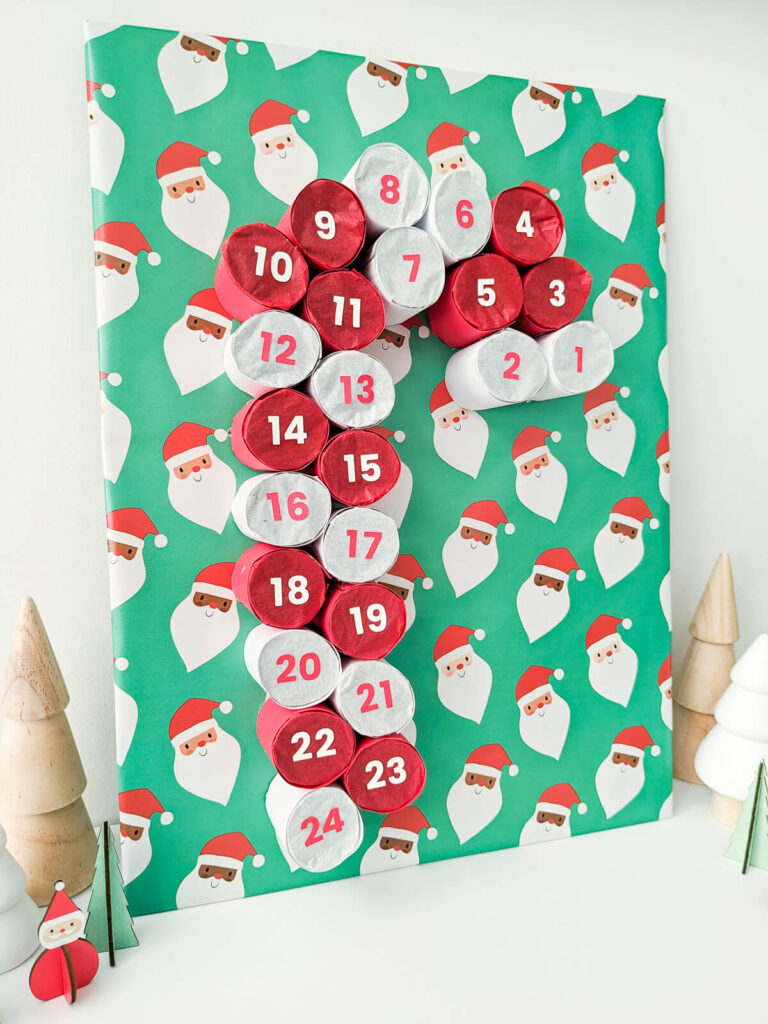 Candy Cane Diy Advent Calendar From Toilet Paper Rolls Merriment Design