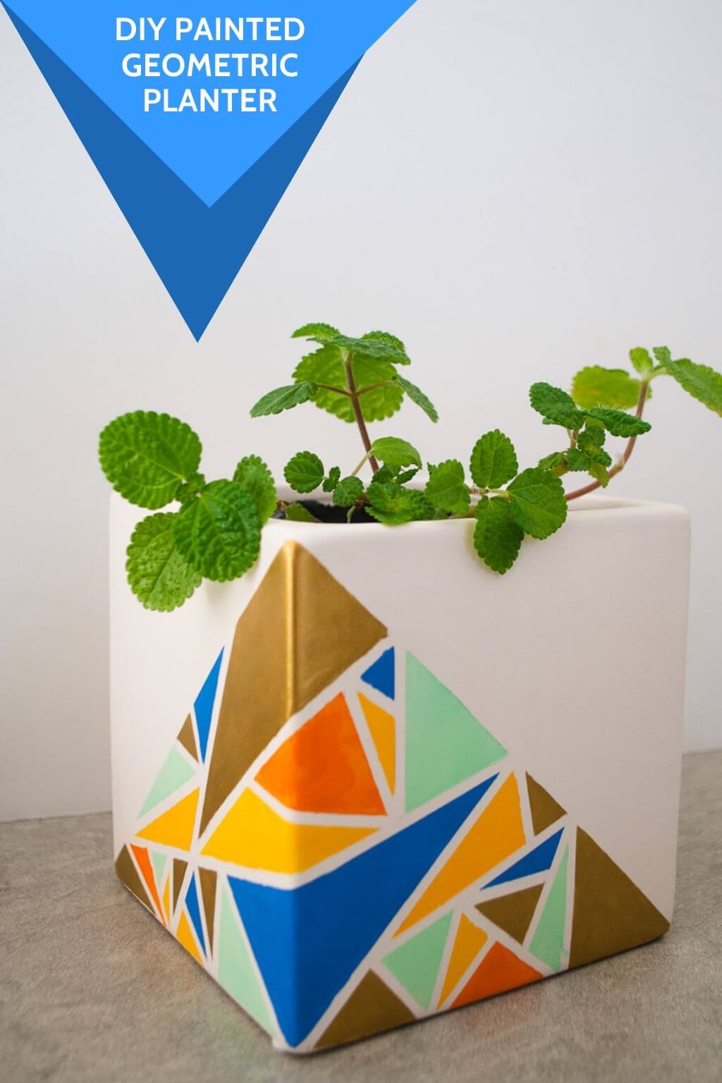 Geometric Painted Pots Easy DIY Idea - Merriment Design