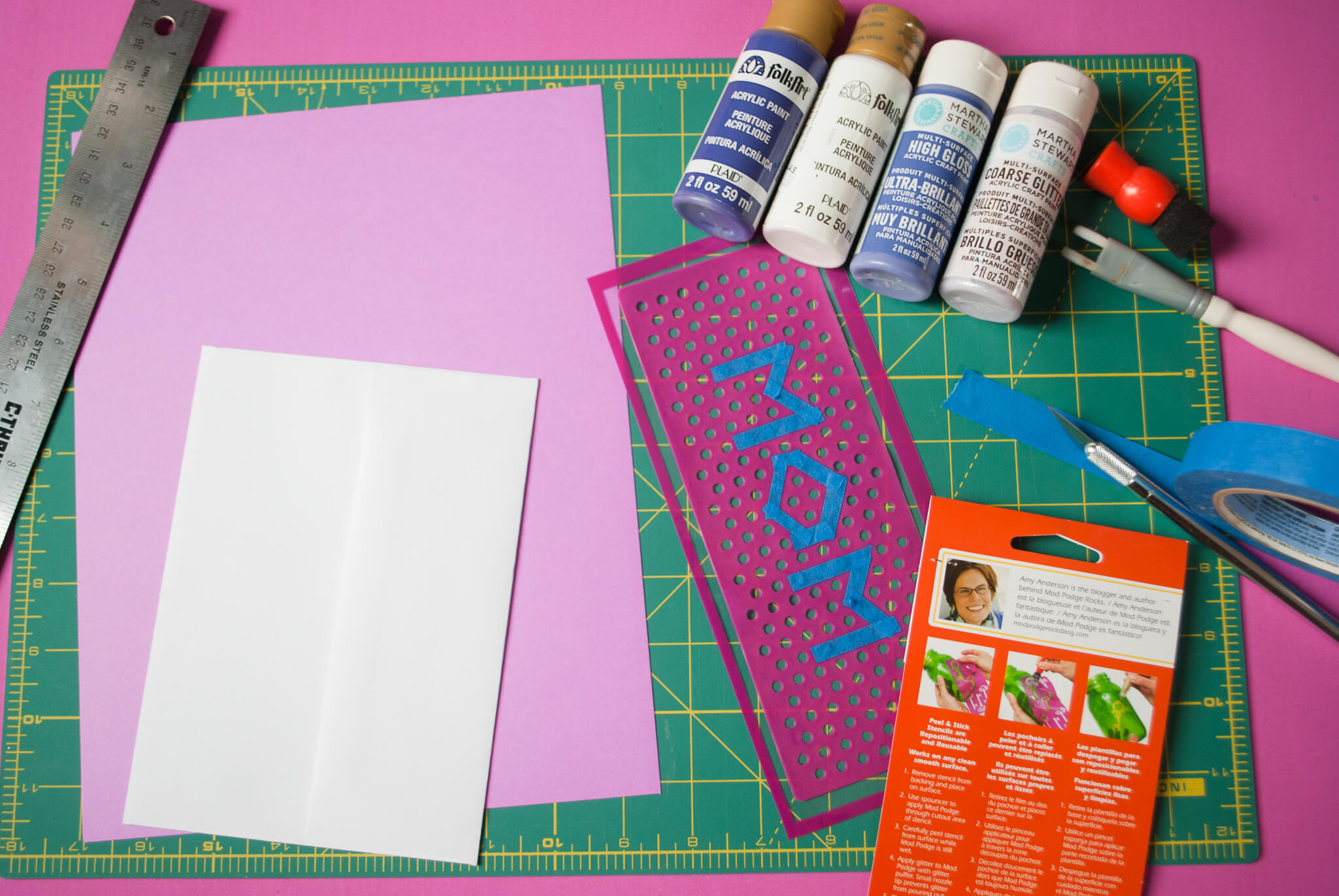 DIY Mother's Day Card Using a Polka Dot Stencil - Merriment Design