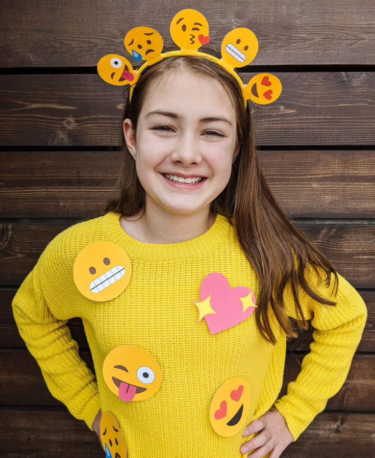 Easy Emoji Halloween Costume DIY Idea 😍 🎃 with Printable Headband ...