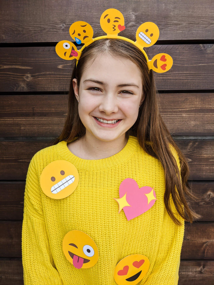 Easy Emoji Halloween Costume DIY Idea 😍 🎃 with Printable Headband ...