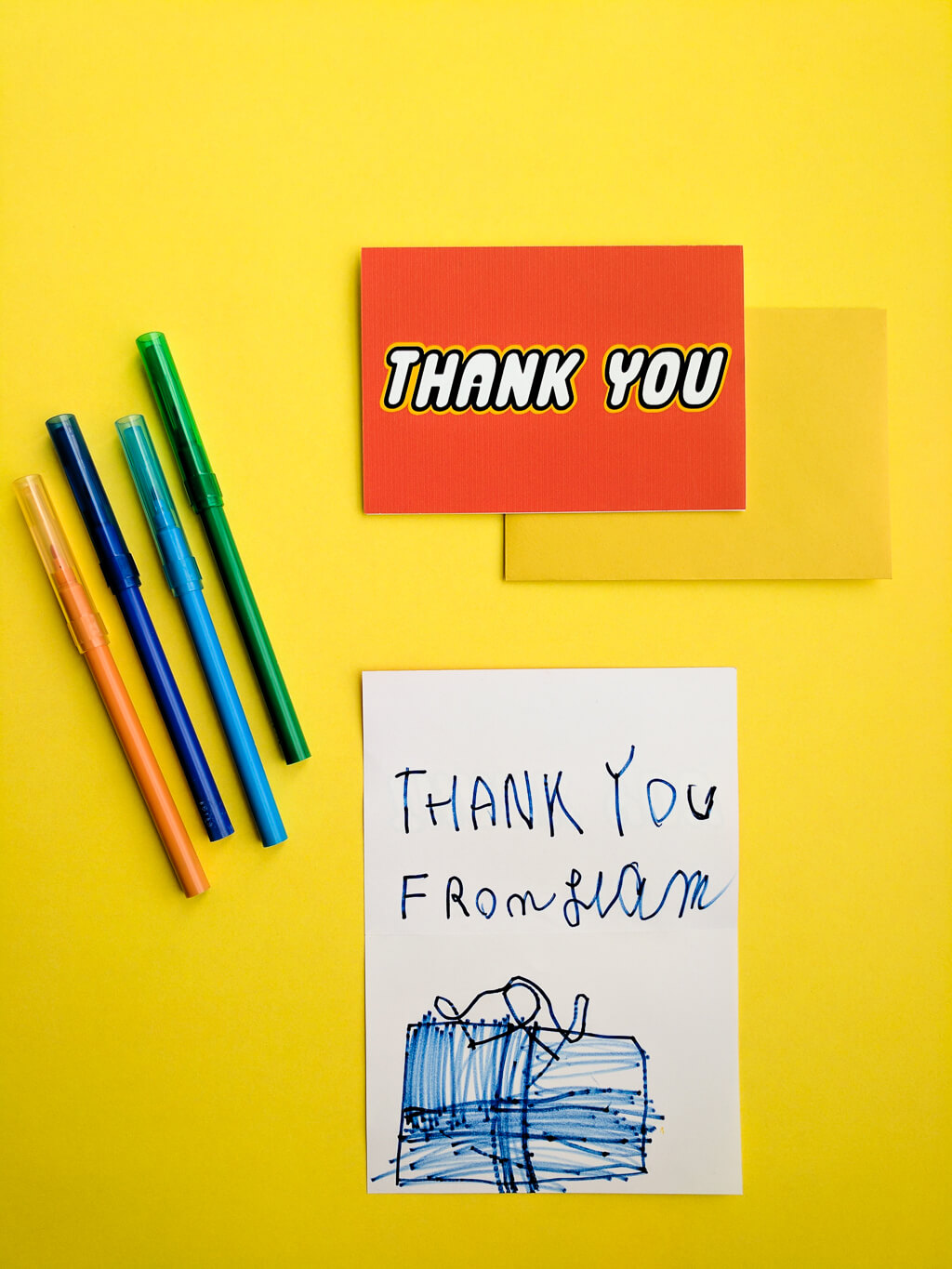 Free printable LEGO®-inspired thank cards - Design