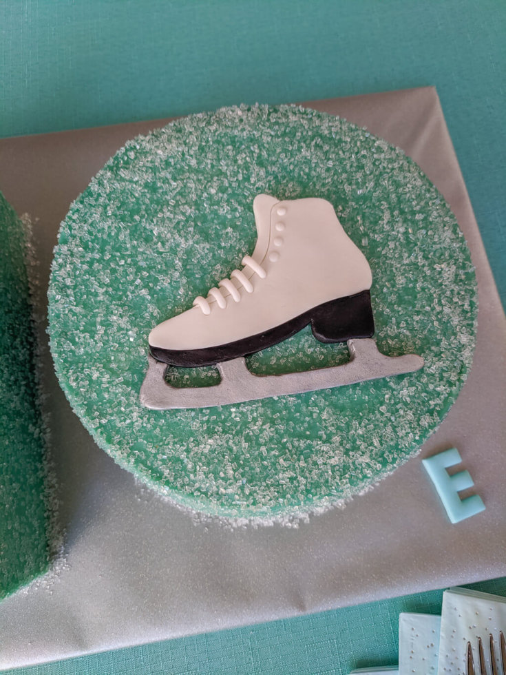 Easy Ice Skating Cake with Ice Skate Cake Topper Template - Merriment ...