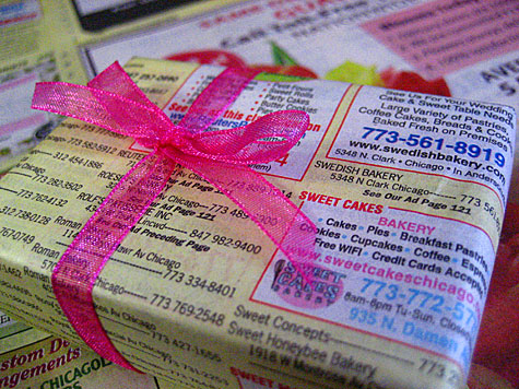 Phone Book Wrapping Paper for Gifts - Merriment Design