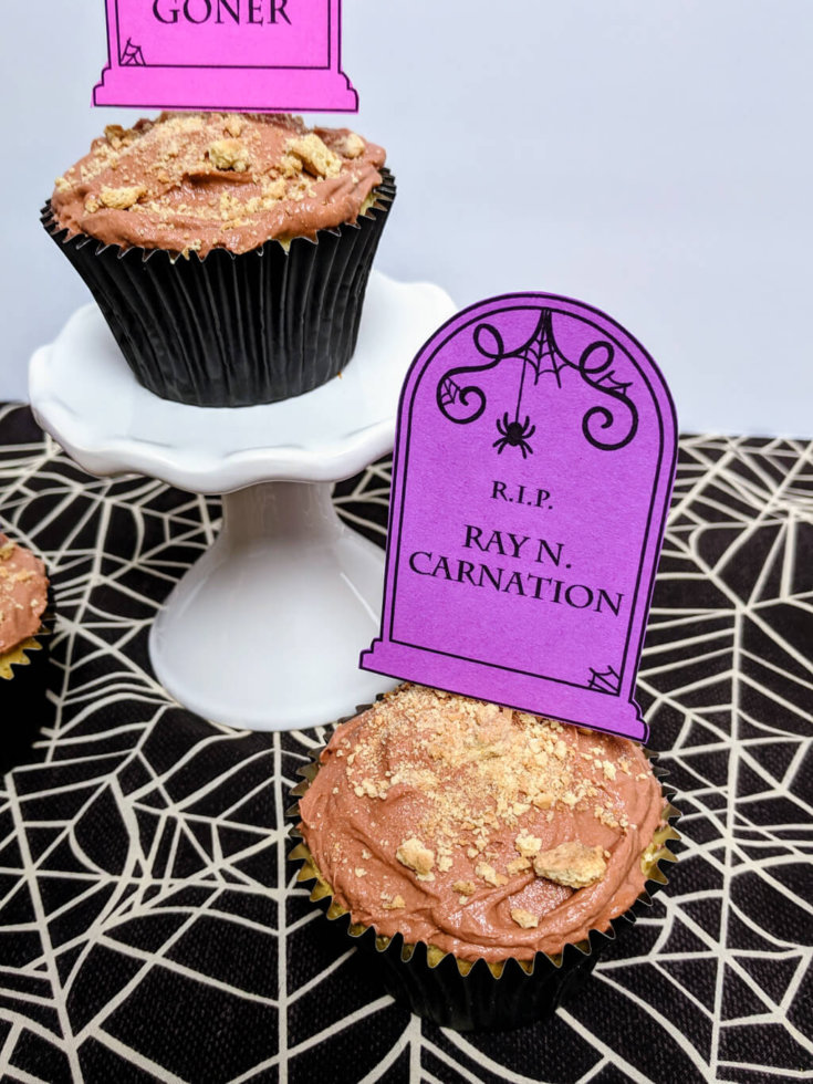 Tombstone Printable Halloween Cupcake Toppers Merriment Design