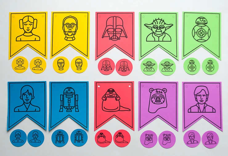 Star Wars Birthday Party Decorations in Lightsaber Colors! Printables,  games, ideas & treats - Merriment Design