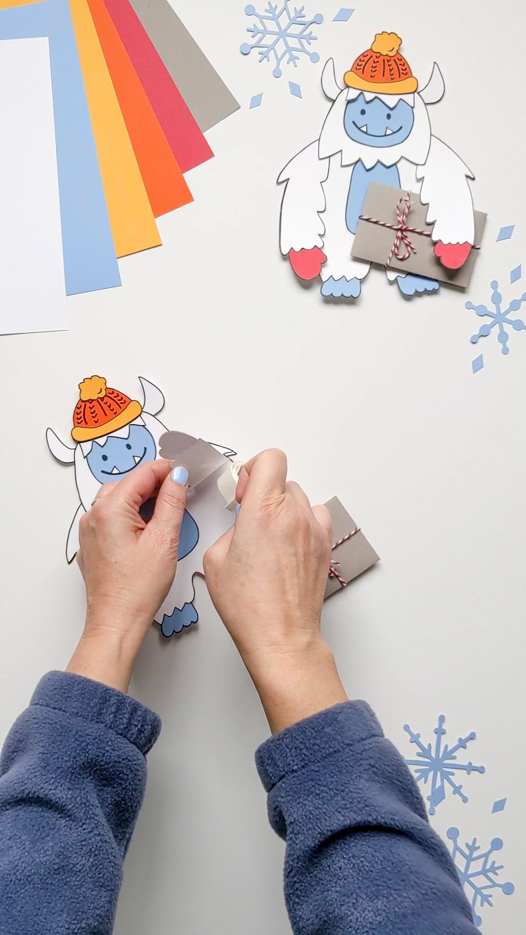 Adding a glue dot to a Yeti craft project